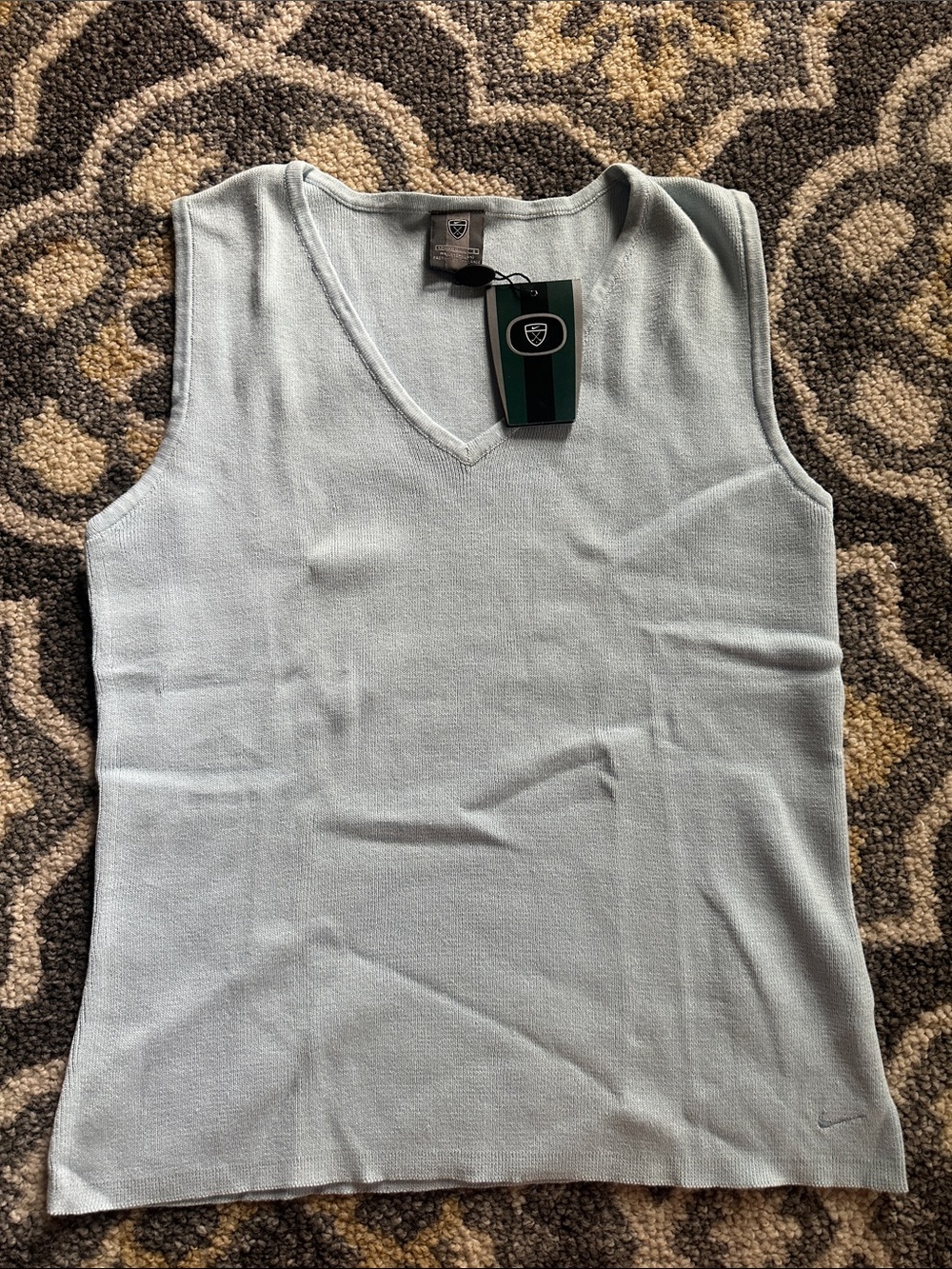 Nike Women's Pale Blue V-Neck Knit Tank Top